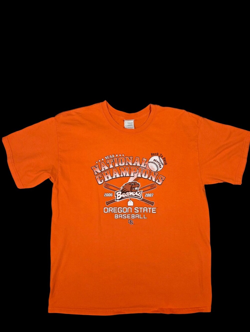 Oregon State Beavers Champions T-Shirt Back To Back NCAA Beavers Baseball Large